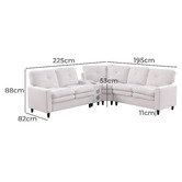 Evie Home Wilmer 5 Seater Chenille Modular Sofa with LED