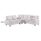 Evie Home Wilmer 5 Seater Chenille Modular Sofa with LED