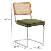 Evie Home Marcel Breuer Cesca Replica Velvet Cantilever Dining Chairs