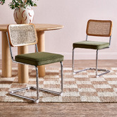 Evie Home Marcel Breuer Cesca Replica Velvet Cantilever Dining Chairs