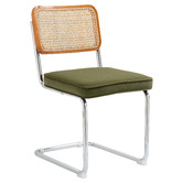 Evie Home Marcel Breuer Cesca Replica Velvet Cantilever Dining Chairs