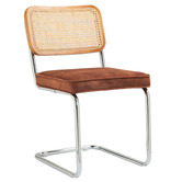 Evie Home Marcel Breuer Cesca Replica Velvet Cantilever Dining Chairs