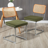 Evie Home Marcel Breuer Cesca Replica Velvet Cantilever Dining Chairs
