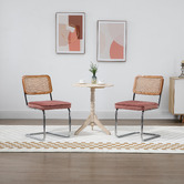 Evie Home Marcel Breuer Cesca Replica Velvet Cantilever Dining Chairs