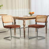 Evie Home Marcel Breuer Cesca Replica Velvet Cantilever Dining Chairs
