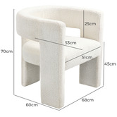 Evie Home Pomaire 3 Legged Boucle Occasional Chair