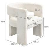 Evie Home Pomaire 3 Legged Boucle Occasional Chair