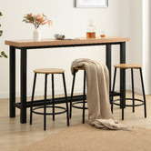 Evie Home 3 Seater Ellery Bar Table &amp; Stool Set