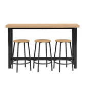 Evie Home 3 Seater Ellery Bar Table &amp; Stool Set