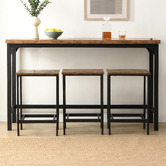 Evie Home 3 Seater Vince Bar Table &amp; Stool Set