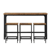Evie Home 3 Seater Vince Bar Table &amp; Stool Set
