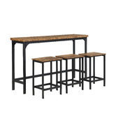 Evie Home 3 Seater Vince Bar Table &amp; Stool Set