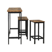Evie Home 3 Seater Vince Bar Table &amp; Stool Set