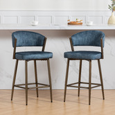 Evie Home 66cm Chacino Velvet Bar Stools