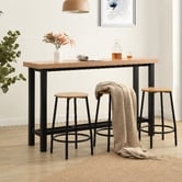 Evie Home 3 Seater Myra Bar Table &amp; Stool Set