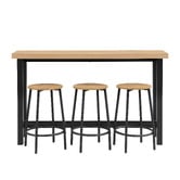 Evie Home 3 Seater Myra Bar Table &amp; Stool Set