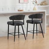 Evie Home 66cm Entice Faux Leather Bar Stools