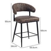 Evie Home 66cm Entice Faux Leather Bar Stools