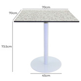 Bistro Five Gloss White Paige Square Outdoor Dining Table