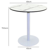 Bistro Five Gloss White Aldis Round Outdoor Dining Table