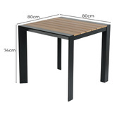 Bistro Five Damien Square Aluminium Outdoor Dining Table