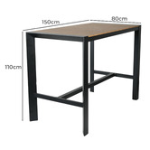 Bistro Five Damien Rectangular Aluminium Outdoor Bar Table