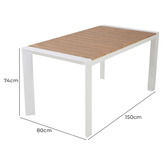 Bistro Five Damien Rectangular Aluminium Outdoor Dining Table