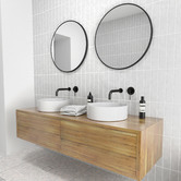 Principle Arc Black Lyla Round Stainless Steel Wall Mirror