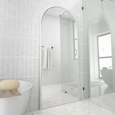 Principle Arc White Lani Arched Stainless Steel Leaner Mirror