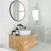 Principle Arc Black Lyla Round Stainless Steel Wall Mirror