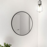 Principle Arc Black Lyla Round Stainless Steel Wall Mirror