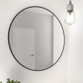 Principle Arc Black Lyla Round Stainless Steel Wall Mirror