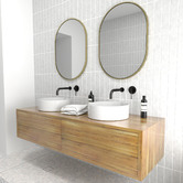 Principle Arc Satin Brass Peyton Oval Stainless Steel Wall Mirror