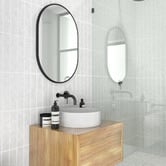 Principle Arc Black Peyton Oval Stainless Steel Wall Mirror