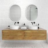 Principle Arc White Peyton Oval Stainless Steel Wall Mirror