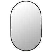 Principle Arc Black Peyton Oval Stainless Steel Wall Mirror