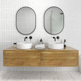 Principle Arc Black Peyton Oval Stainless Steel Wall Mirror