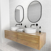 Principle Arc Black Peyton Oval Stainless Steel Wall Mirror
