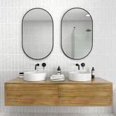 Principle Arc Black Peyton Oval Stainless Steel Wall Mirror