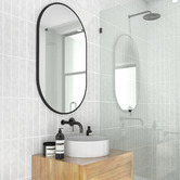 Principle Arc Black Peyton Oval Stainless Steel Wall Mirror