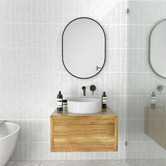 Principle Arc Black Peyton Oval Stainless Steel Wall Mirror