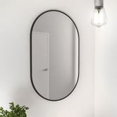 Principle Arc Black Peyton Oval Stainless Steel Wall Mirror