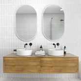 Principle Arc White Peyton Oval Stainless Steel Wall Mirror