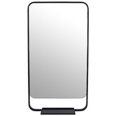 Future Glass Radius Corner Stainless Steel Wall Mirror with Shelf