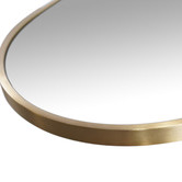Future Glass Satin Brass Pill Shaped Stainless Steel Wall Mirror
