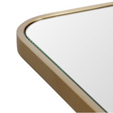 Future Glass Satin Brass Radius Corner Stainless Steel Wall Mirror