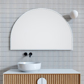 Principle Arc Beth Half Circle Stainless Steel Wall Mirror