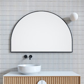 Principle Arc Beth Half Circle Stainless Steel Wall Mirror
