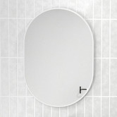 Principle Arc White Peyton Oval Stainless Steel Wall Mirror