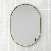 Principle Arc Satin Brass Peyton Oval Stainless Steel Wall Mirror